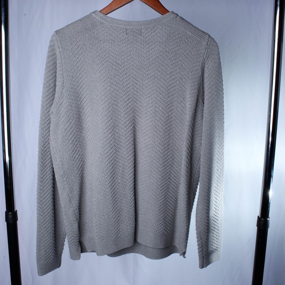 OLD NAVY Heathered Gray Chevron Stitch Sweater Long Sleeve Crew Neck Womens XL - Picture 2 of 5
